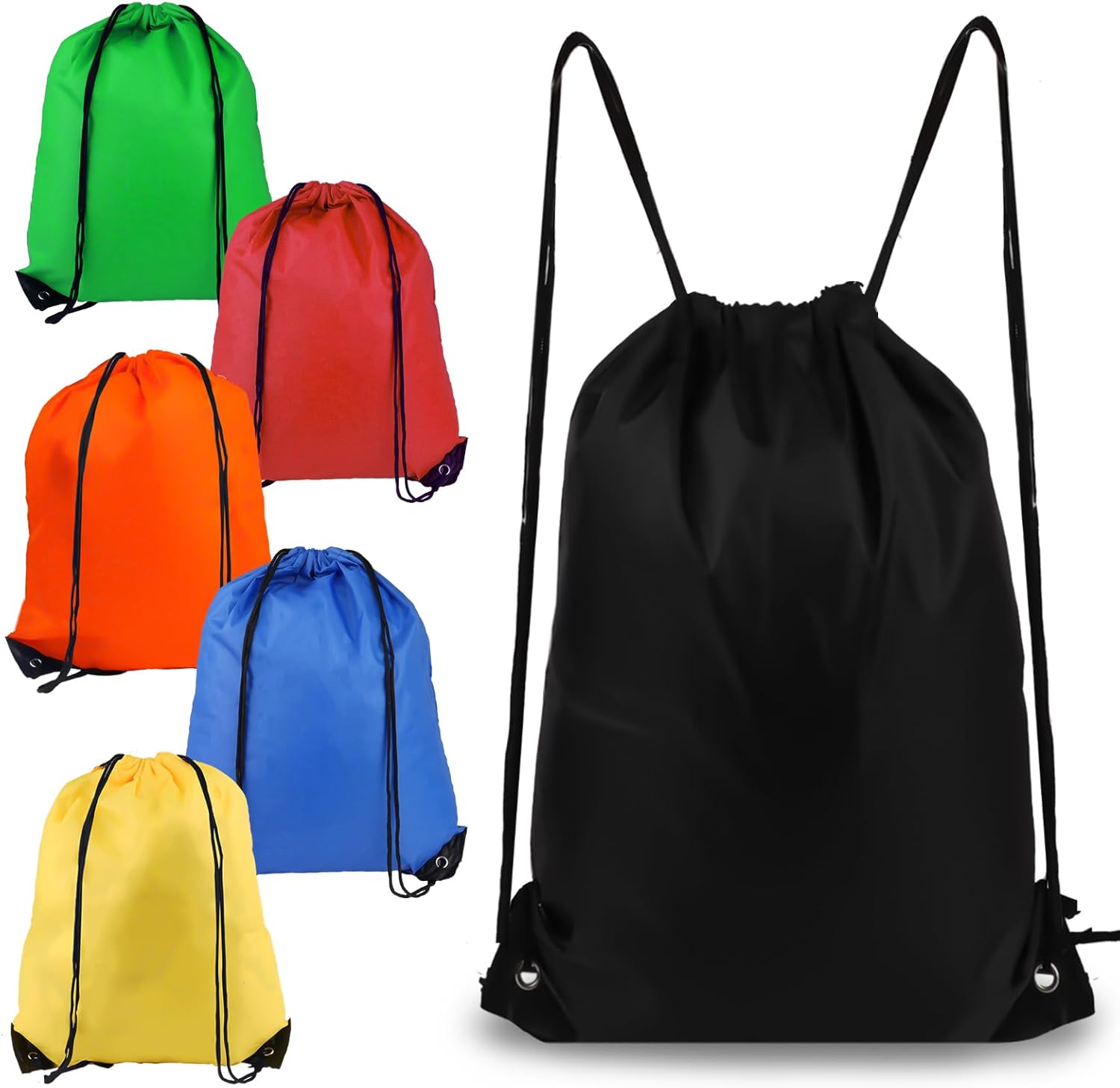 6-Pack Drawstring Gym Bags – Multi-Sport & Travel Backpacks in 6 Color