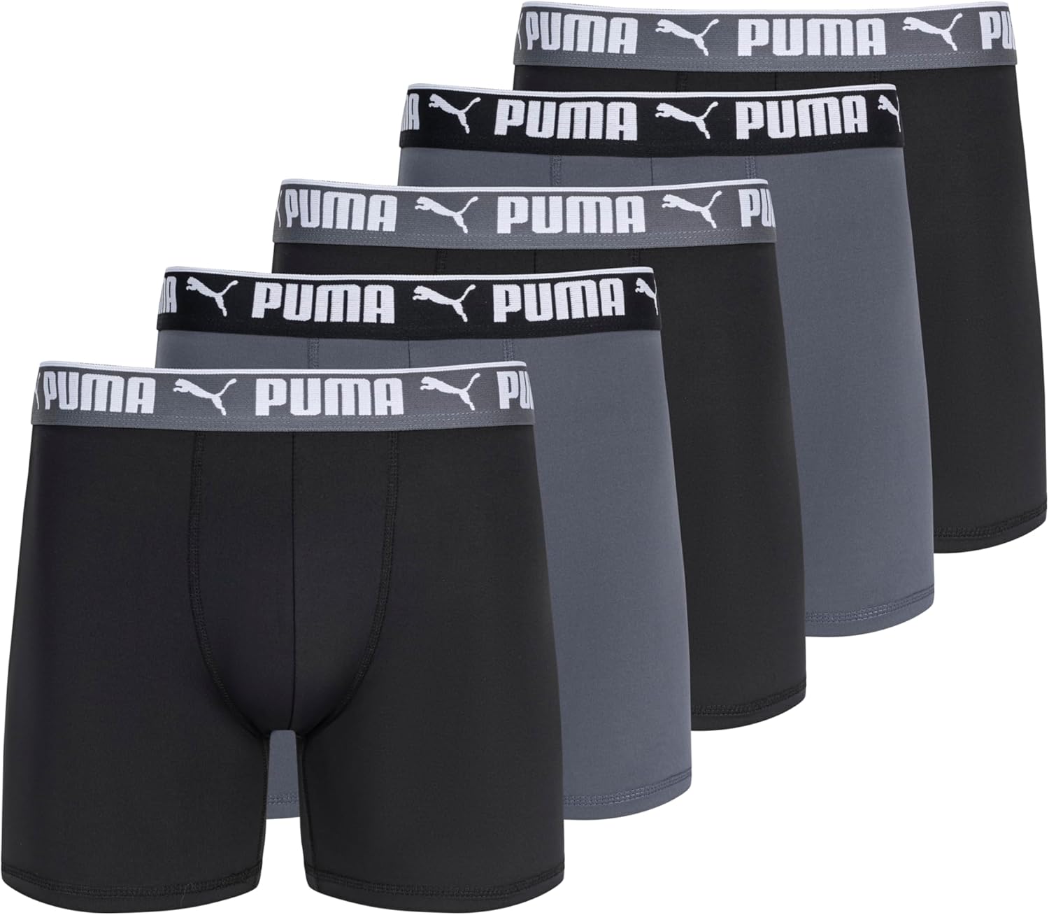 PUMA Men's 5-Pack Performance Boxer Briefs