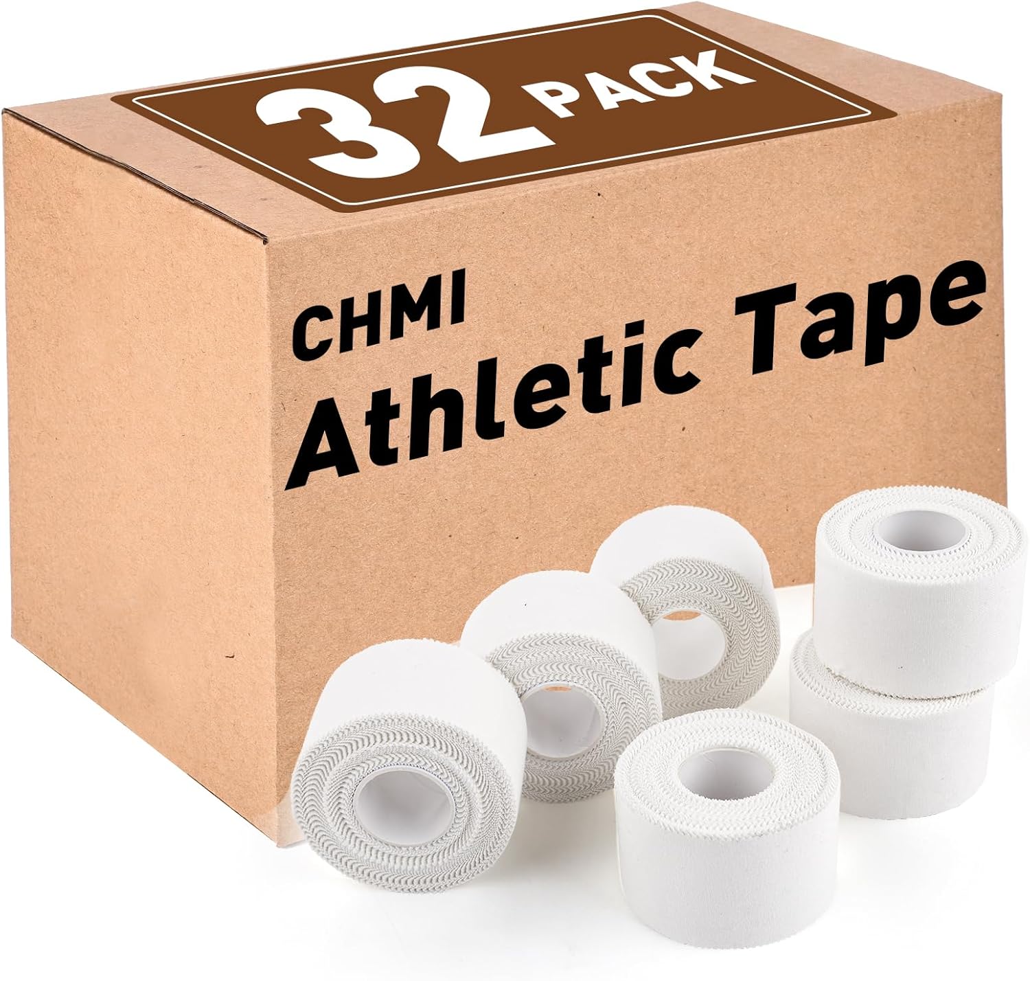 CHMI 32 Pack White Athletic Tape, 1.5