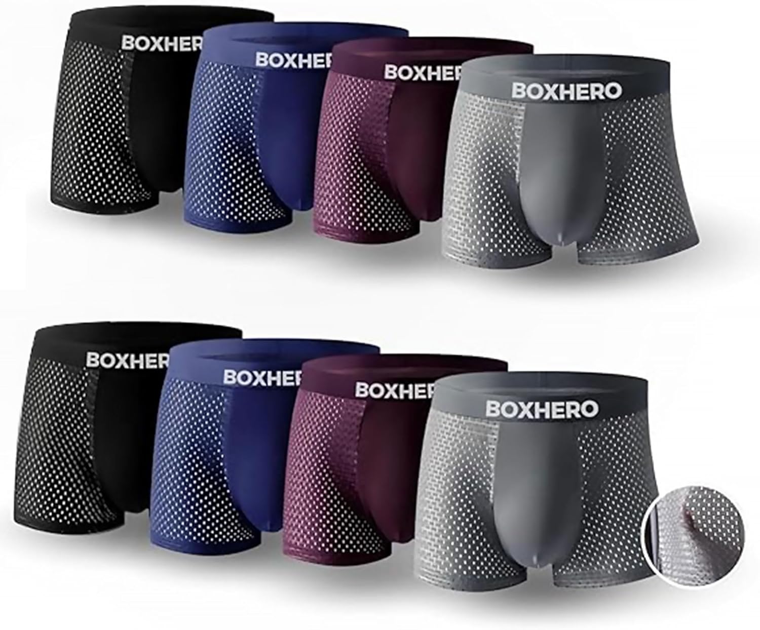 Boxhero 2026 Upgrade Bamboo Breathable Men's Boxer Briefs with 3D Pouc