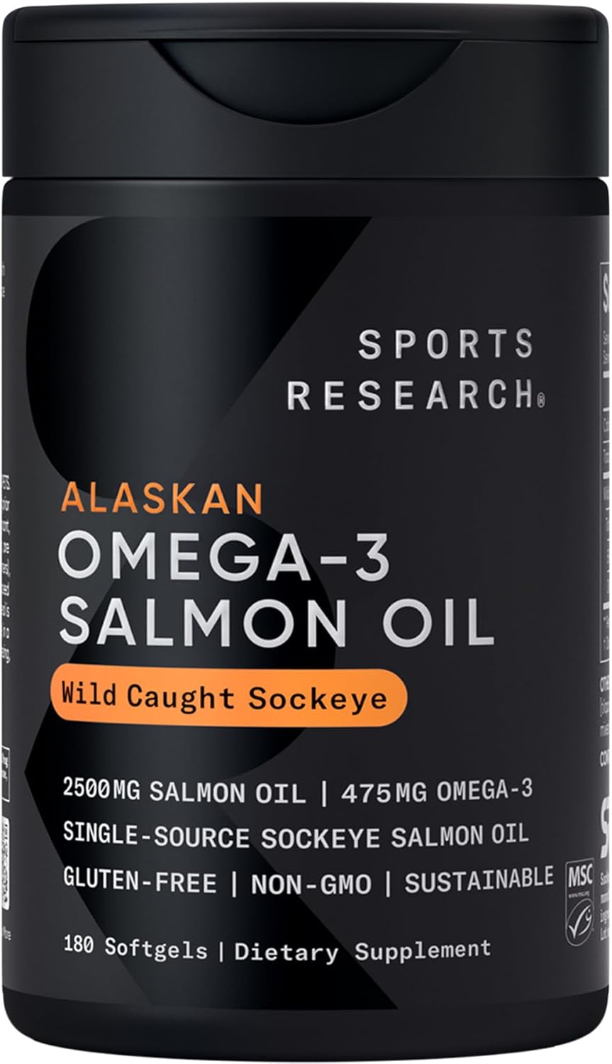 Wild Alaskan Sockeye Salmon Oil – 2500mg EPA & DHA, MSC Certified, 180