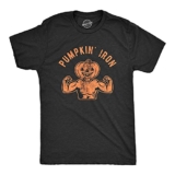 Mens Pumpkin Iron T Shirt Funny Halloween Workout Fitness Jack-O-Lantern Graphic Tee Funny T Shirts Halloween Apparel for Men Cool Fitness Short Sleeve Black M