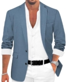 Mens Casual Sport Coat Blazer for Men Two Buttons Lightweight Business Jackets for Men Sport Coats for Men Wedding Prom Dusty Blue