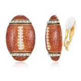HESSAWELL Football Clip on Earrings Sport Earrings for Women Non Pierced Rugby Earrings for Women Sport Jewelry