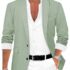 Mens Casual Sport Coat Blazer for Men Two Buttons Lightweight Business Jackets for Men Sport Coats for Men Wedding Prom Dusty Blue