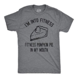 Mens Fitness Pumpkin Pie in My Mouth T Shirt Funny Thanksgiving Thankful Graphic Funny T Shirts Thanksgiving Apparel for Men Cool Fitness Short Sleeve Dark Grey 5XL