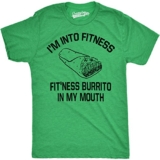 Mens Fitness Burrito Funny Gym T Shirt Sarcasm Hilarious Workout Novelty Tees Funny T Shirts Food Apparel for Men Cool Fitness Short Sleeve Novelty Tees Green 5XL