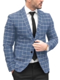 HUUTOE Mens Sport Jacket Blue Mens Casual Blazer Western Sport Coats for Men 44 Men Blazer Jacket Men’s Sport Coats & Blazers XL Blazer para Hombre