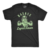 Mens Badass Leprechaun T Shirt Funny Fitness Workout St Patricks Day Irish Graphic Tee Funny T Shirts Saint Patrick’s Day Apparel for Men Cool Fitness Black L