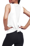Mippo Womens Workout Tops Yoga Running Tank Tennis Exercise Tops Muslce Tank Sleeveless Workout Clothes White M