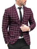 HUUTOE Mens Sport Jacket Wine Red Mens Casual Blazer Western Sport Coats for Men Men Blazer Jacket Men’s Sport Coats & Blazers XL Blazer para Hombre