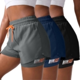 YOAKUKA Women’s 2 in 1 Workout Shorts 3 Piece Gym Workout Yoga Running Biker Tennis Skirts Clothes Summer