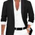 Mens Casual Sport Coat Blazer for Men Two Buttons Lightweight Business Jackets for Men Sport Coats for Men Wedding Prom Teal Blue