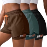 YOAKUKA Women’s 2 in 1 Workout Shorts 3 Piece Gym Workout Yoga Running Biker Tennis Skirts Clothes Summer