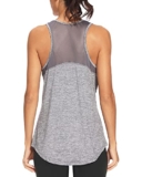 Quccefods Workout Tank Tops for Women Sleeveless Athletic Yoga Shirts Mesh Racerback Tank Tops Gym Workout Clothes Grey