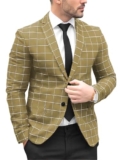 HUUTOE Mens Sport Jacket Tan Mens Casual Blazer Western Sport Coats for Men 44 Men Blazer Jacket Men’s Sport Coats & Blazers XL Blazer para Hombre