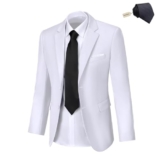 Men’s Sport Coats Blazers for Men Slim Fit Suit Jacket for Men Two Button White Sport Coat for Wedding Casual M