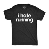 Mens I Hate Running T Shirt Funny Sarcastic Marathon Runner Fitness Workout Tee for Guys Funny T Shirts Sarcastic Apparel for Men Cool Fitness Short Sleeve Black 3XL