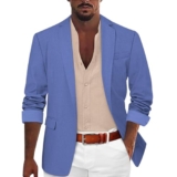 linen sport coat for men,linen jacket for men Blue