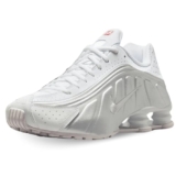 White/Metallic Silver Nike Shox R4 Sneaker by Nike