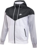 NIKE TEAM MEN’S WINDRUNNER JACKET Hooded Windbreaker (Anthracite/White, Small)