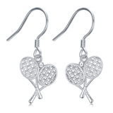 Tennis Racket Earrings 925 Sterling Silver Sport Earrings Tennis Dangle Earrings Sport Jewelry Gifts for Women Tennis lover Sport lover