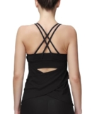 MotoRun Workout Tank Tops Activewear Built in Bra Strappy Yoga Tops Athletic Open Back Shirts Activewear for Women Black Small
