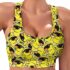 Whimsy Fit Racerback Sports Bra – Womens Padded Sports Bra High Impact Workouts Low Impact Exercise Sports Bra for Running Blue/Yellow