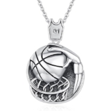 StoryMidir Basketball Necklace For Men Women Sport Necklace Sterling Silver Pendant Jewelry Sport Basketball Gifts for Men