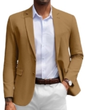 COOFANDY Brown Blazer Men Fashion Sport Coat Casual Herringbone Sport Jacket, Light Brown, XXXL