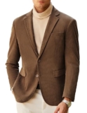 COOFANDY Men Corduroy Sport Coats Casual Suit Blazer Vintage Sport Jacket, Brown, S