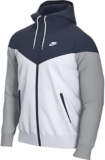 NIKE TEAM MEN’S WINDRUNNER JACKET Hooded Windbreaker (Navy/White, XX-Large)