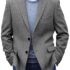 HUUTOE Corduroy Jacket Men Blazer Grey Mens Corduroy Sport Coat Mens Blazers and Sport Coats New Year Jacket Men 2025