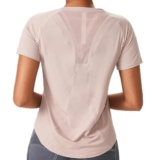 Shed AeroMesh Women’s Workout Tops: Breathable Shirts for Athletic Running, Shortsleeve Gym Yoga Fitness Mesh Fitness Apparel (US, Alpha, Small, Regular, Regular, Muted Mauve)