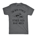 Mens Fitness Pizza in My Mouth T Shirt Funny Fitness Workout Foodie Tee for Guys Funny T Shirts Food Apparel for Men Cool Fitness Short Sleeve Novelty Tees Dark Grey 3XL
