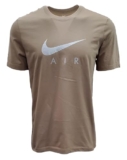 Nike Mens Air Swoosh Crewneck T Shirt (Large, Nike Tan/Silver)