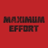 UGP Campus Apparel Maximum Effort – Superhero Fitness Exercise Gym Workout Athleisure T-Shirt – Large – Red