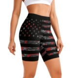 Xhuibop American Flag Biker Shorts Women Black Yoga Shorts Seamless Workout Shorts Women’s Running Short High Waisted Gym Short Stretchy Athletic Short Womens Workout Clothes Gym Clothes