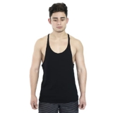 Yoked Apparel Men’s Stringer Tank Top for Weightlifting, Bodybuilding, and Fitness Workouts, Cotton Blend (Large, Black)